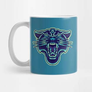 aqua blue panther head Mug